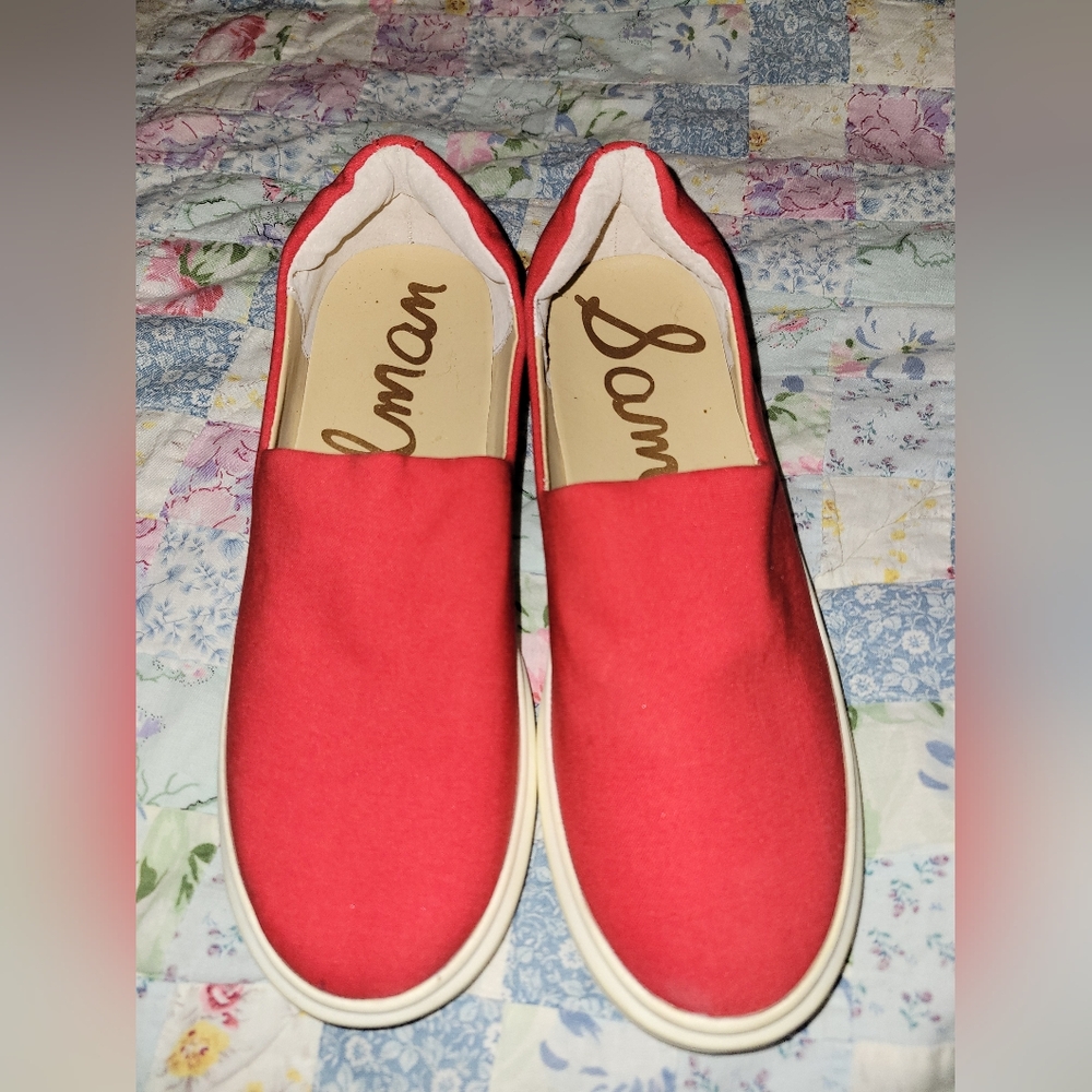 Sam Edelman Red Platform Slip-ons
